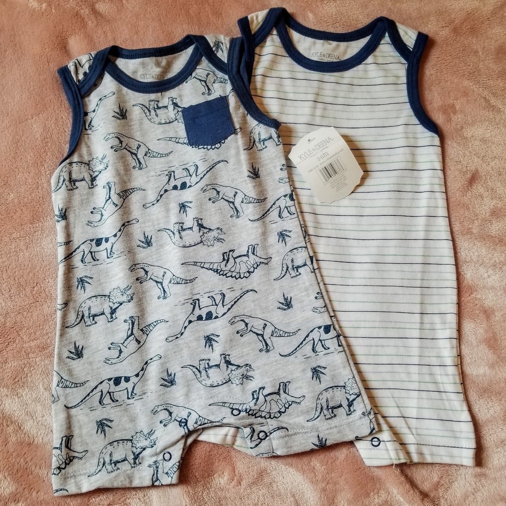 Dino & Stripe Romper Set